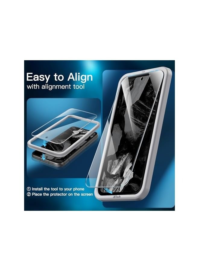 Jetech Screen Protector for Google Pixel 8a 6.1-Inch, Tempered Glass Film with Easy Installation Tool, Fingerprint Compatible, HD Clear, 3-Pack - Image 4