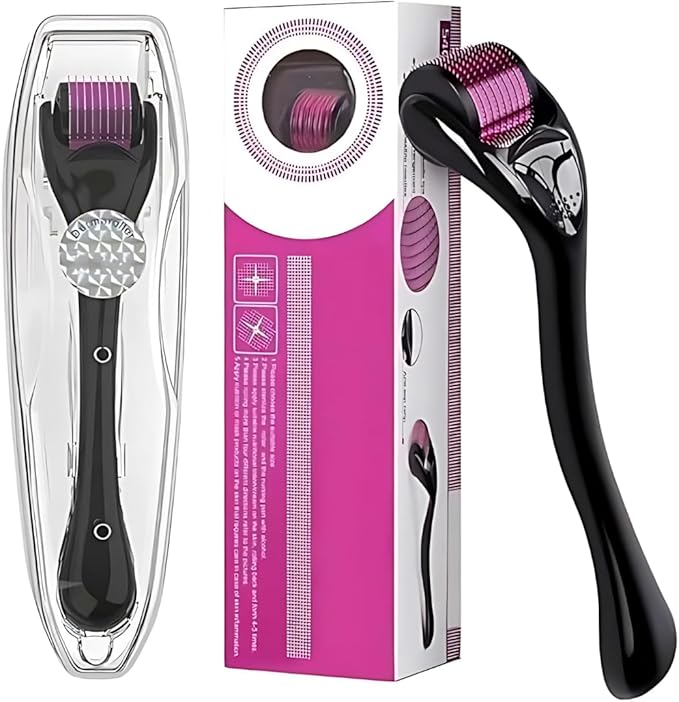 Derma Roller 05mm Anti Ageing Men Beard Roller 540 Titanium Micro Needling Roller Microneedling Roller Hair Growth Scalp Roller Derma Kit for Skin Rejuvenation DermaRoll05mm - Image 1