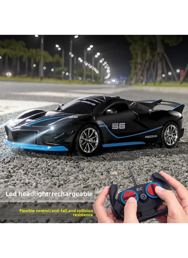 Generic 1:18 Wireless Remote Control Racing Car Speed Drift Charge Electric Light Car Boy Children's Toys Wholesale-Color:Rambo [Shadow Bright Blue] Color Boxed-Proportion:Rechargeable Version (1 Charger/3 Rechargeable Batteries) + 2 Ordinary Batteries  - Image 2
