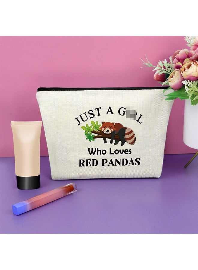 Sazuwu Red Panda Lover Gift for Women Makeup Bag Red Panda Themed Gifts Animal Lover Gift Cosmetic Bag Animal Panda Lover Gifts for Daughter Sister Graduation Christmas Gifts Cosmetic Travel Pouch - Image 2