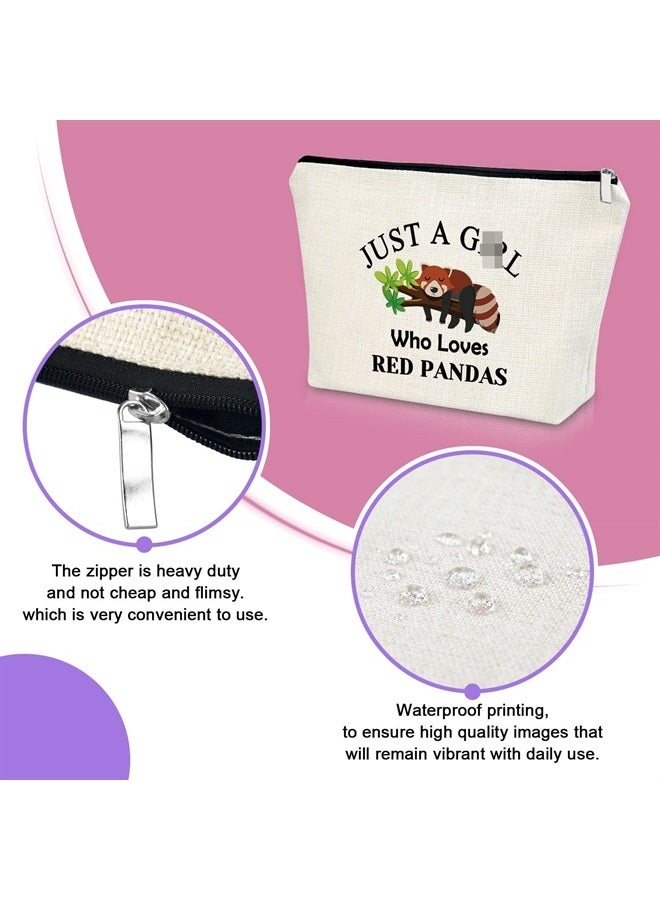 Sazuwu Red Panda Lover Gift for Women Makeup Bag Red Panda Themed Gifts Animal Lover Gift Cosmetic Bag Animal Panda Lover Gifts for Daughter Sister Graduation Christmas Gifts Cosmetic Travel Pouch - Image 4