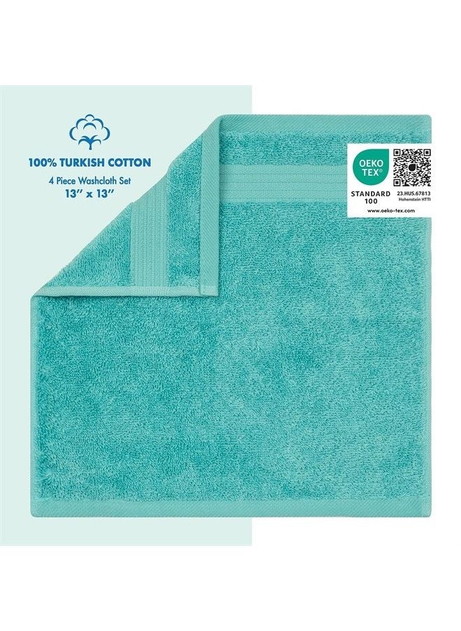 Cotton Paradise 6 Piece Towel Set, 100% Turkish Cotton Soft Absorbent Towels for Bathroom, 2 Bath Towels 2 Hand Towels 2 Washcloths, Turquoise Towel Set  - Image 1