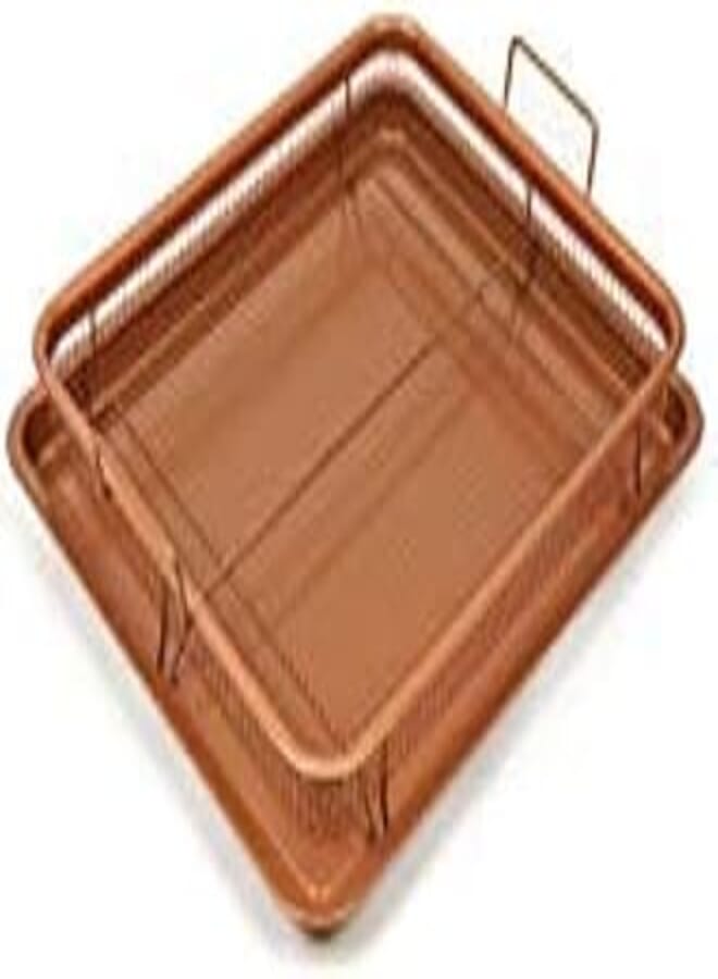 Copper Chef Nonstick Copper Crisper Pan, 12 x 18 Inch Deluxe, 2-Piece Set, Copper