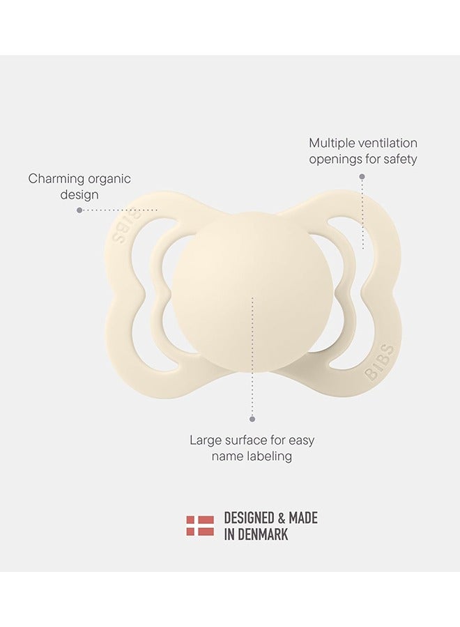 بيبس لهاية أطفال قطعتين حديثي الولادة ٦-١٨ شهر مطاط طبيعي آمن خالٍ من  فتحات تهوية كبيرة لسلامة أكبر مقاس ١ صنع في الدنمارك - Image 5