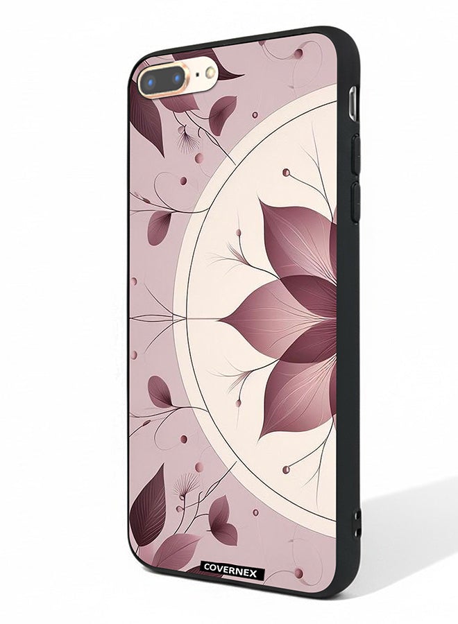 Covernex Apple iPhone 8 Plus Protective Case Cover Printed Featuring Abstract Lotus Leaf - Image 1