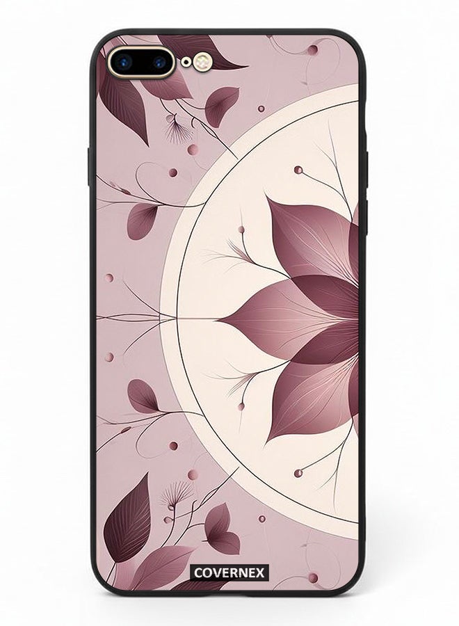 Covernex Apple iPhone 8 Plus Protective Case Cover Printed Featuring Abstract Lotus Leaf - Image 2