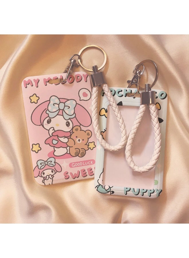 NIBEMINENT 1 - Piece Melody Paccha Dog Kpop Photo Card Holder Pendant Key Chain ID Badge Holder ID Card Holder Photo Card Protector for School ID Office ID Access Card for Women Girls - Image 3