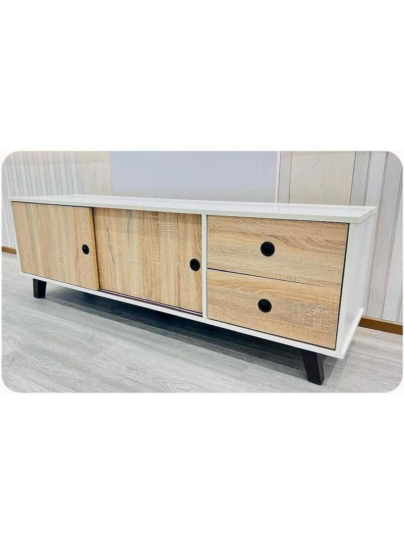 طاولة تلفاز، مع رف، طلاء أكريليك 180*40*45 سم - Image 3