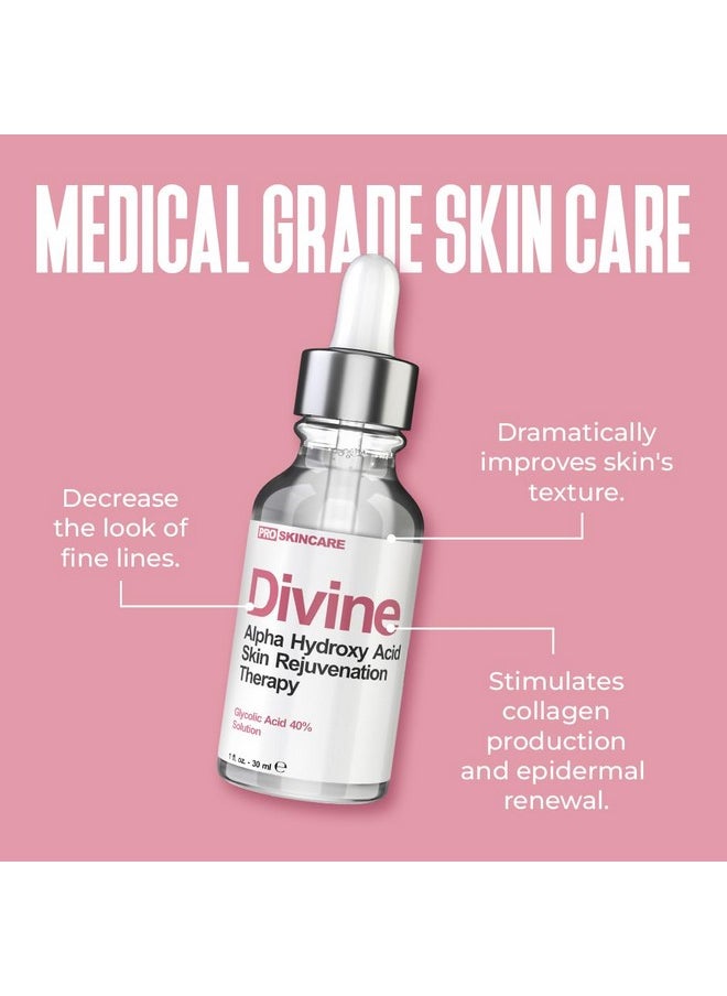 DIVINE DERRIERE - Glycolic Acid Peel 40% Professional Chemical Peel for Face for Acne Scars, Collagen Boost, Wrinkles, Fine Lines - Alpha Hydroxy Acid Liquid Exfoliant for Face Peel Mask for Men & Women - Image 1