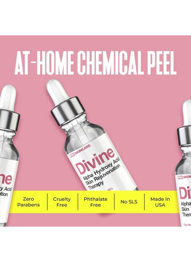 DIVINE DERRIERE - Glycolic Acid Peel 40% Professional Chemical Peel for Face for Acne Scars, Collagen Boost, Wrinkles, Fine Lines - Alpha Hydroxy Acid Liquid Exfoliant for Face Peel Mask for Men & Women - Image 1