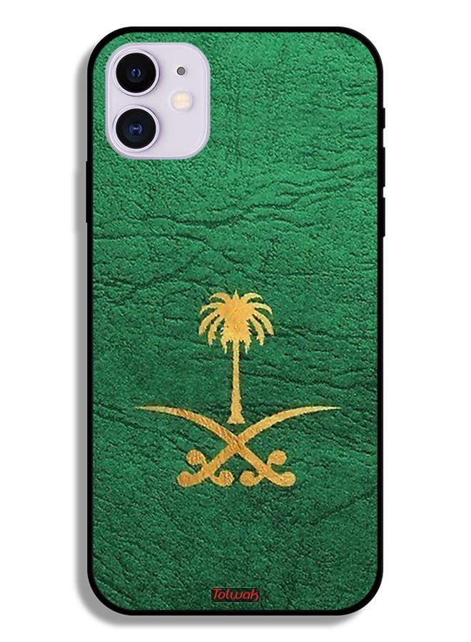 Tolwak Apple iPhone 11 Protective Case Kingdom Of Saudi Arabia Sign On Leather - Image 2