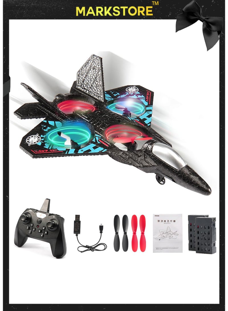 MARK STORE Remote Controlled Airplane RC L0712 2.4GHz Quadcopter Fighter Toy Plane with LED Lights, USB Charging – RTF for Kids, Adults & Beginners (80m Range) - Image 1