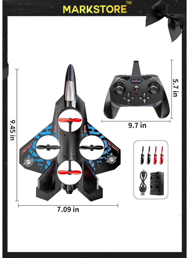 MARK STORE Remote Controlled Airplane RC L0712 2.4GHz Quadcopter Fighter Toy Plane with LED Lights, USB Charging – RTF for Kids, Adults & Beginners (80m Range) - Image 2