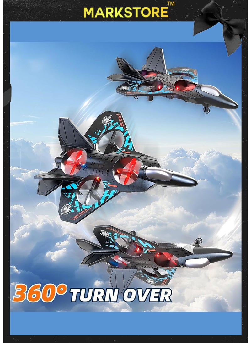 MARK STORE Remote Controlled Airplane RC L0712 2.4GHz Quadcopter Fighter Toy Plane with LED Lights, USB Charging – RTF for Kids, Adults & Beginners (80m Range) - Image 4