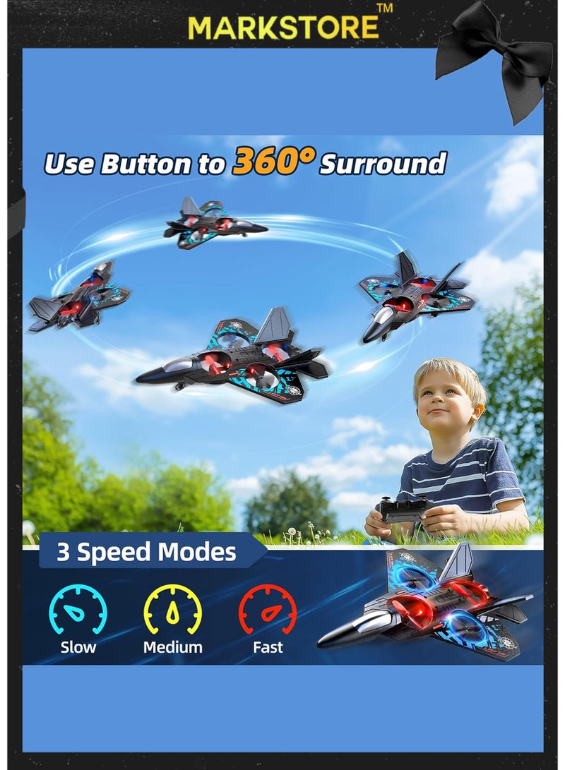 MARK STORE Remote Controlled Airplane RC L0712 2.4GHz Quadcopter Fighter Toy Plane with LED Lights, USB Charging – RTF for Kids, Adults & Beginners (80m Range) - Image 5