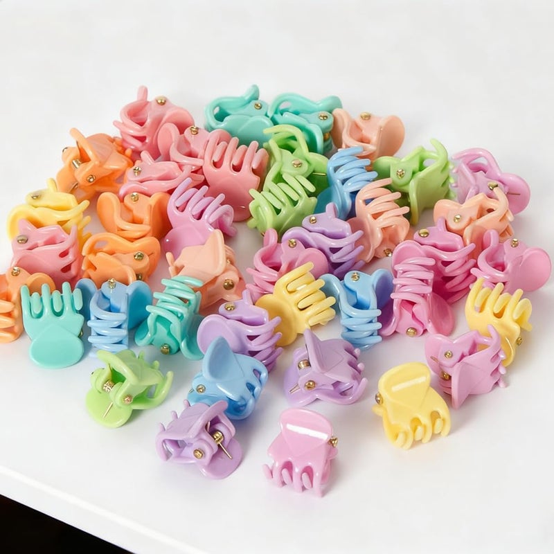 Yongdeli 50 PCS Mini Hair Claw Clipsï¼Œ Bangs Strong Grip Multifunction Clamp Clips. (Macaron) - Image 5