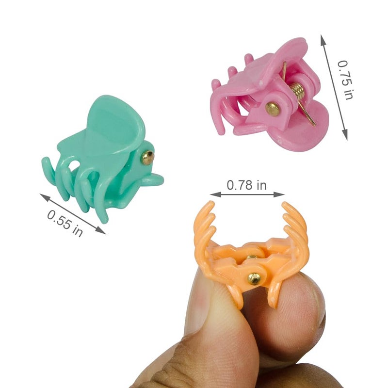 Yongdeli 50 PCS Mini Hair Claw Clipsï¼Œ Bangs Strong Grip Multifunction Clamp Clips. (Macaron) - Image 2