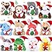 Blueweenly 12 Pcs Mini Christmas Stuffed Animal Plush Toys Plush Keychain with Santa Hat Tiny Xmas Doll Ornaments Christmas Tree Decor for Party Favors Classroom Prize Stocking Fillers - Image 2