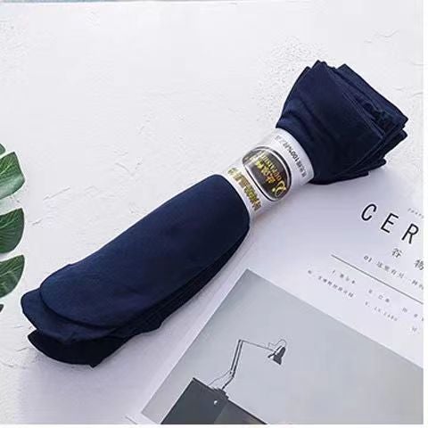 Mens Summer Thin Ice Silk Socks for Business Navy - Image 1