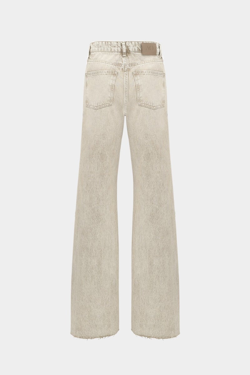 Açelya Okcu AÇELYAOKCU High Waist Wed Leg Snow Wash Wide Leg Seamless Jean  - Image 2