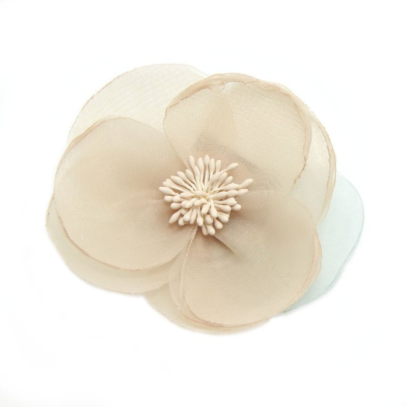 Meilliwish Elegant Silk Cloth Beautiful Flower Hair Claw Clip Hair Pin for Women A93Khaki