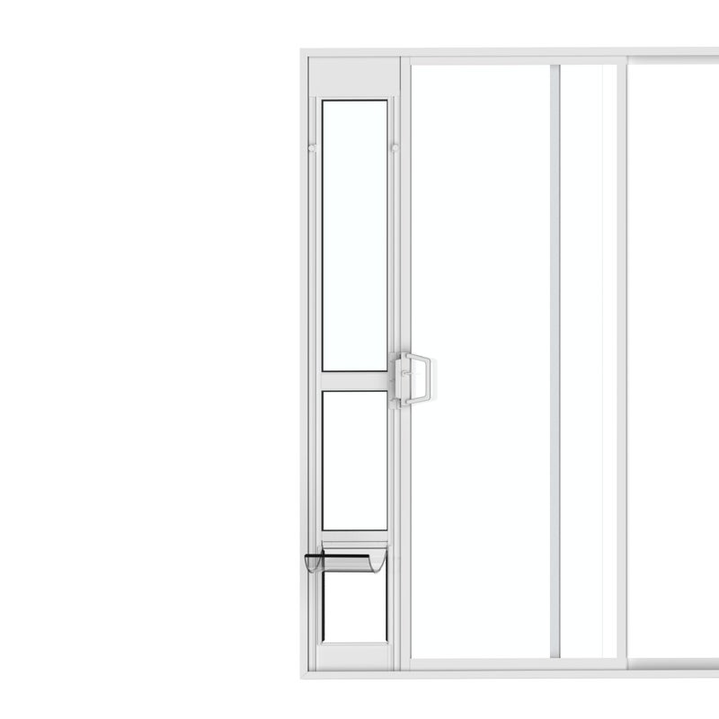 Hakuna Pets White Glass Patio Pet Door for Sliding Doors, Medium | Adjustable Height 77.2â€ â€“ 83.5â€, Damage-Free or Permanent Install, Locking Panel Included - Image 1