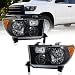 Fullux for 20072013 Toyota Tundra Headlights Assembly Compatible with 20082017 Toyota Sequoia 2 Headlamps Black Housing Amber Reflector - Image 2
