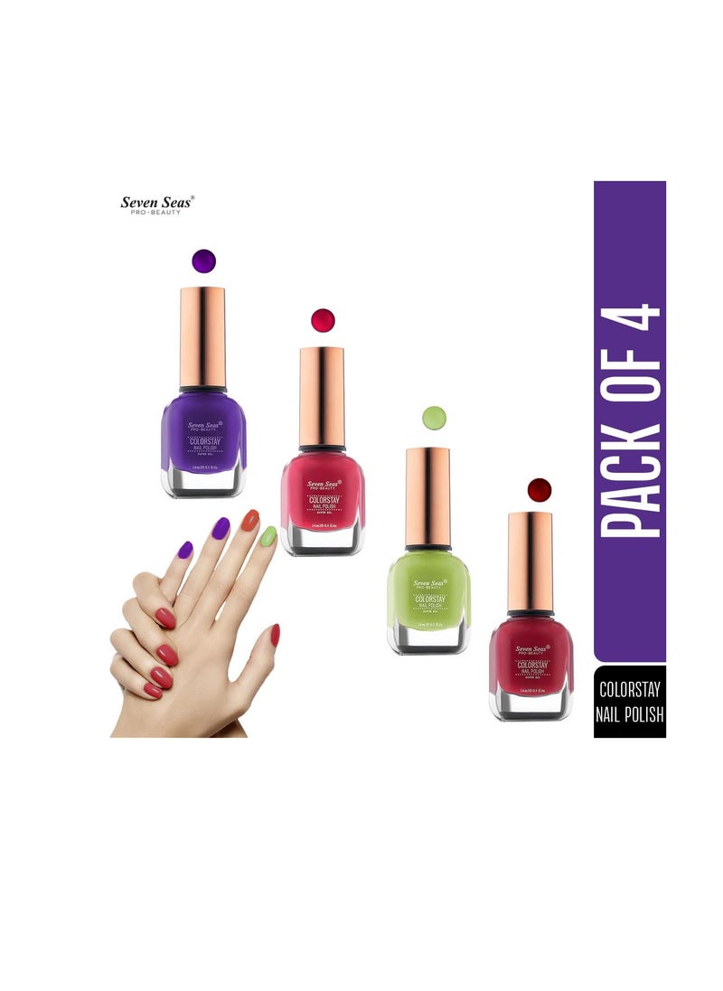 Seven Seas Seven Seas Color Stay Nail Polish Combo Pack of 4 Quick Drying Glossy Finish Long Lasting No Chip Formula High Shine Nail Polish For Women  No Harmful Chemicals  - Image 2