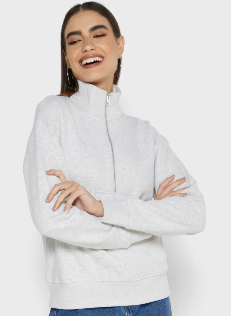 French Connection Ota Zip Detail Sweatshirt