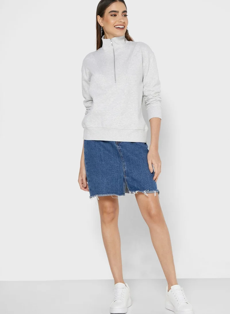 French Connection Ota Zip Detail Sweatshirt