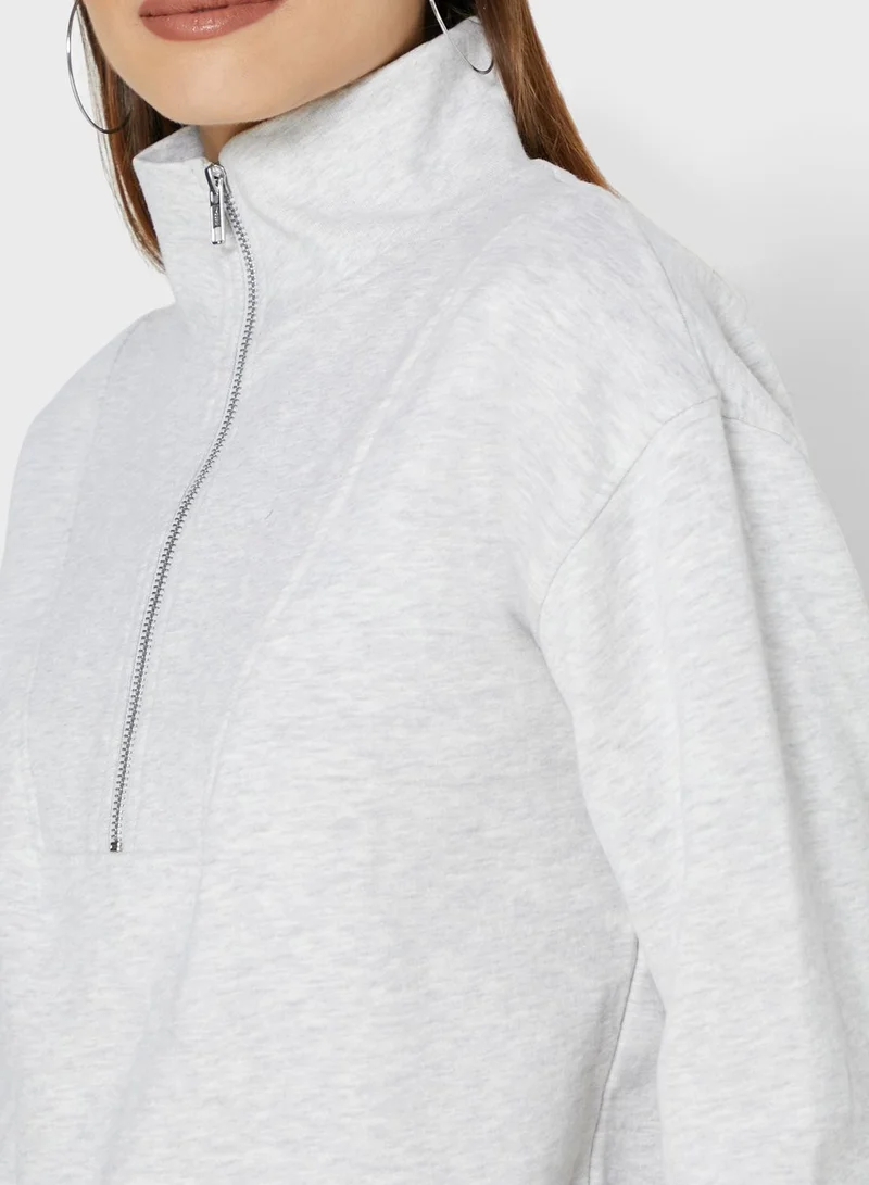 French Connection Ota Zip Detail Sweatshirt