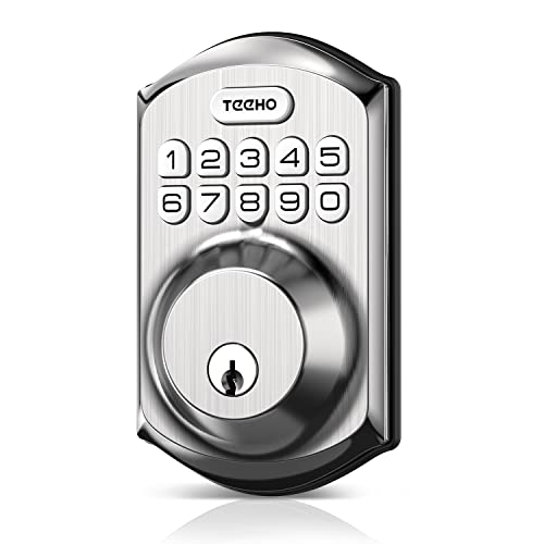 TEEHO TE001 Keyless Entry Door Lock with Keypad - Smart Deadbolt Lock for Front Door with 2 Keys - Auto Lock - Easy Installation - Satin Nickel - Image 1