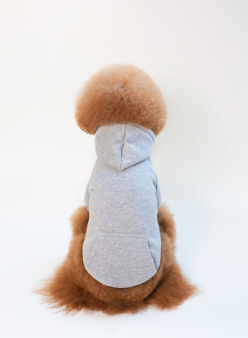 Loquat Pet dog hoodie with a hat Grey - Image 3