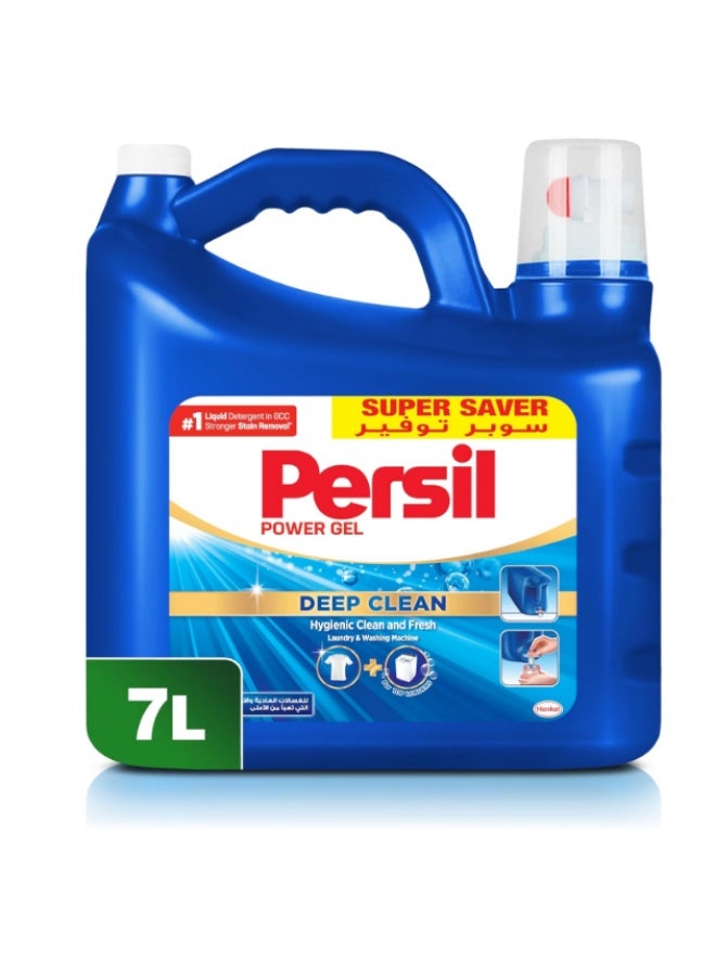 Persil Power Gel Liquid Laundry Detergent for Top Loaders, Deep Clean Super Saver Pack, Hygienic Clean & Fresh, 7L