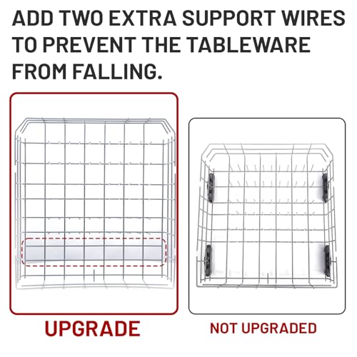 Cylrod Upgraded W10728159 Dishwasher Lower Rack for Maytag Dishwasher Rack with Wheels, W10525646 W10780925 W10082825 Lower Rack Replacement for Kitchenaid Dishwasher Rack Parts, 22"D by 20.8"W - Image 4