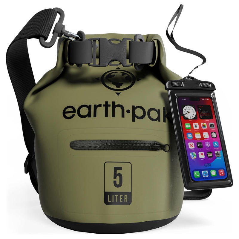 Earth Pak Waterproof Dry Bag with Zippered Pocket Waterproof Dry Bag Backpack Keeps Gear Dry Kayak Waterproof Phone Case - Image 2