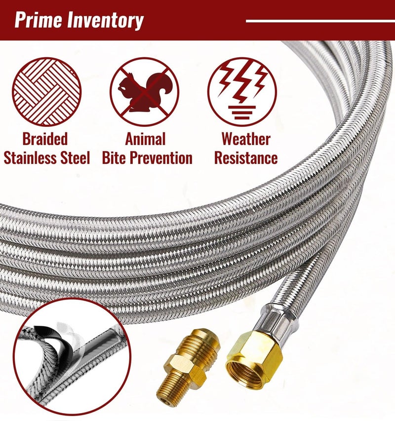 CALPOSE 5FT High Pressure Propane Regulator Hose, 0~20PSI Adjustable Propane Tank Regulator, QCC1 & 3/8” Female, Fit for Turkey Fryer，Fish Fryer，Propane Burner，Fire Pit, Forge, and More, Braided Hose - Image 4