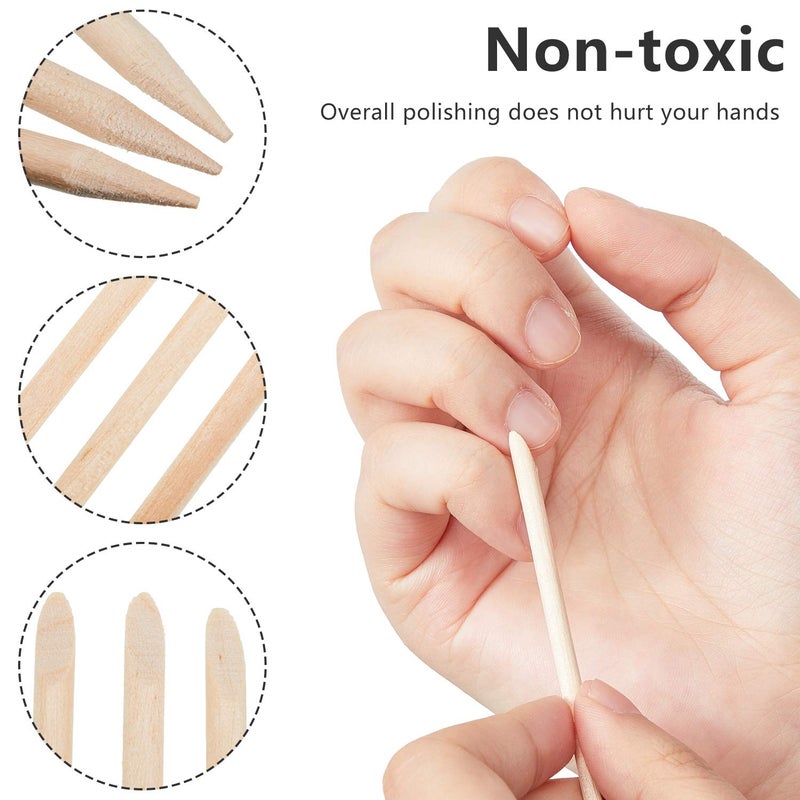 Maitys 200 Pieces Orange Sticks for Nails 4.53 Inch Wooden Cuticle Pusher Remover Double Sided Multi Functional Wood Manicure Pedicure Tool for Home and Salon - Image 3