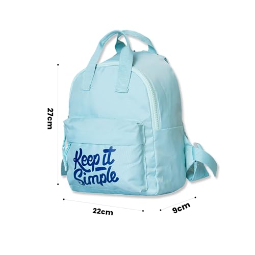 QIPS Keep It Simple 11-Inch Stylish & Trendy Mini Backpack for Travel, College & Daily Use | Compact & Durable Bag for Girls & Women - Turquoise Blue - Image 3