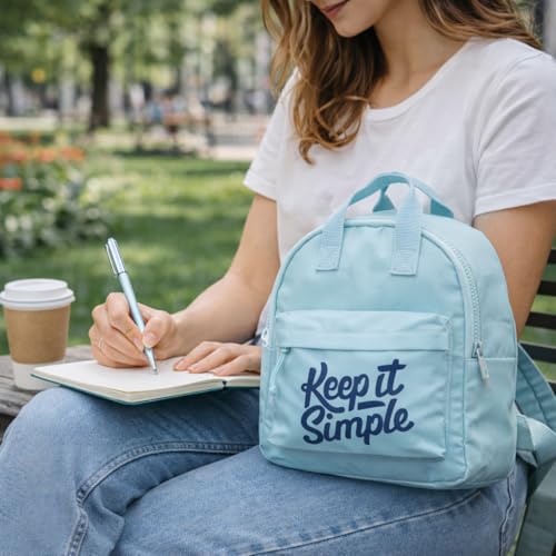QIPS Keep It Simple 11-Inch Stylish & Trendy Mini Backpack for Travel, College & Daily Use | Compact & Durable Bag for Girls & Women - Turquoise Blue - Image 2