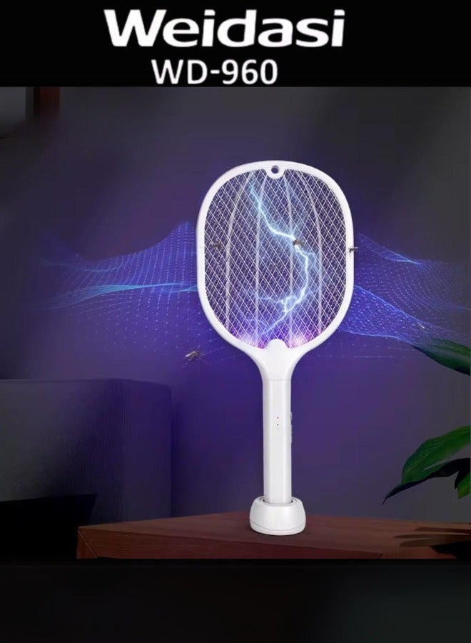 WEIDASI Rechargeable Mosquito Bat Zapper with USB Cable and Stand - Image 1