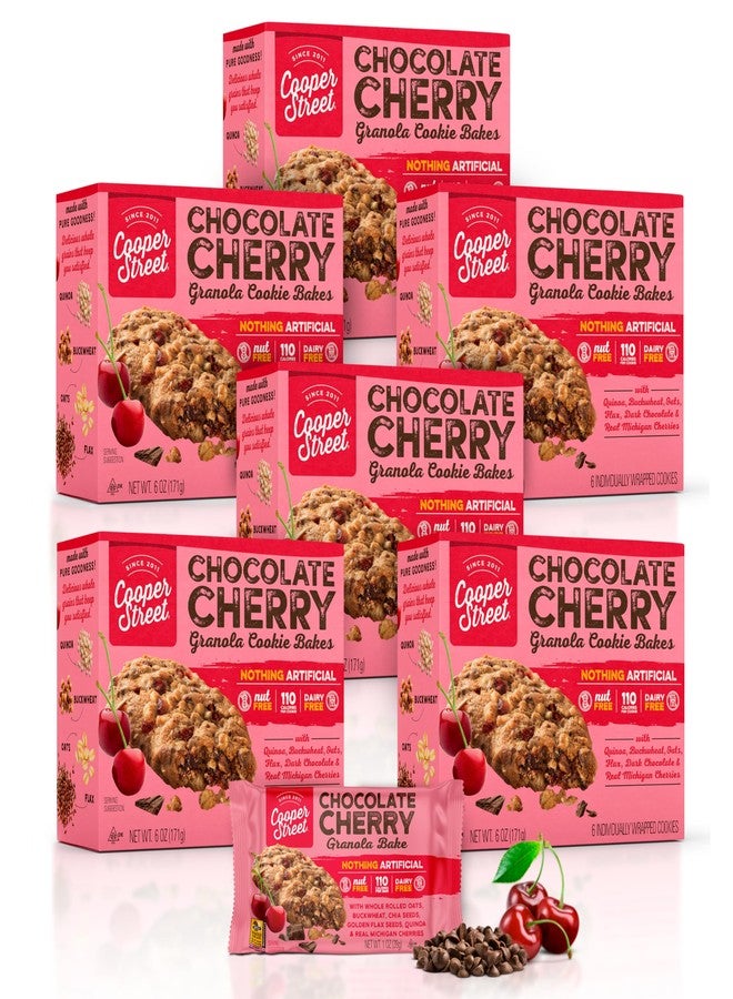 Cooper Street Granola Cookie Bake - Chocolate Cherry Chewy Granola Bars | Individually Wrapped Healthy Breakfast Bars | 6 oz | 6 Pack - Image 1