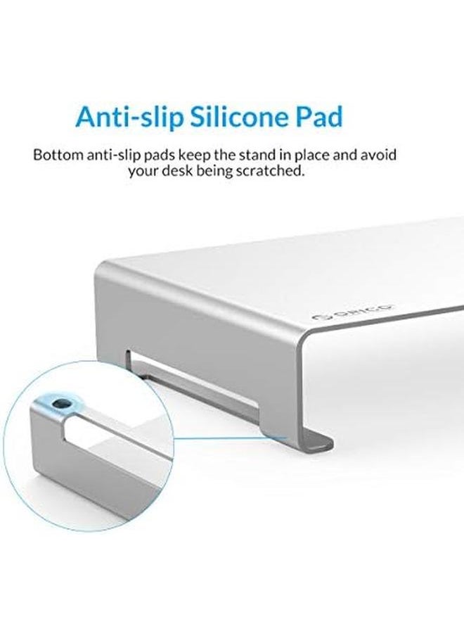 erorex - Aluminum Monitor Stand Unibody Computer Riser With Storage Space For Keyboard And Mouse For Imac Macbook Pc Laptop And More 15.7×8.3×2.4Inch - Image 1