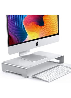 Aluminum Monitor Stand Unibody Computer Riser With Storage Space For Keyboard And Mouse For Imac Macbook Pc Laptop And More 15.7×8.3×2.4Inch