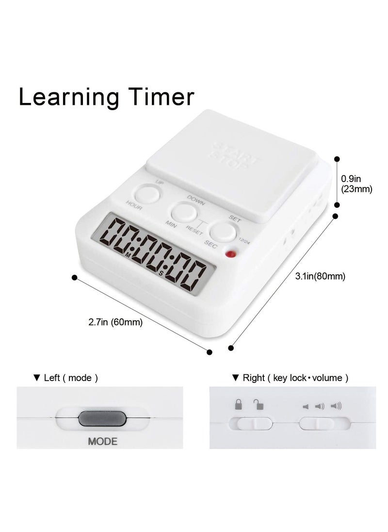 Learning Digital Timer, Large Button, Count Function, Loud Alarm, for Studying Cooking Sports Games Office  - Image 3