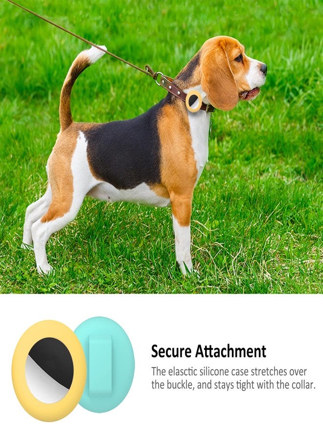 SimpleThings Compatible with Airtag Cat Collar Holder, Small Collar Holder Compatible with Apple Air Tag GPS Tracker, 2Pack Waterproof Case Cover for Cat Dog Pet Collar Within 3/8 inch (Teal&Yellow) - Image 3