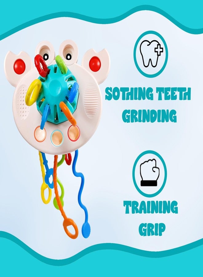 Kipa Gaming Interactive Silicone Pull String Learning Toy for Kids - Baby Sensory Travel and Teething Toys, Ideal for 6-12-18 Months Toddler Exploration (Crabby),Multicolor - Image 2