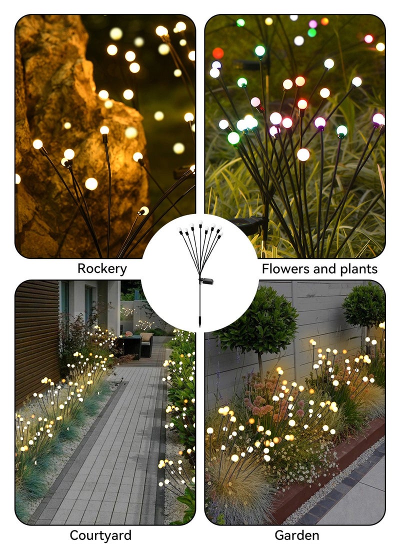 LEOKOR 4 Pcs Solar Lights Outdoor Waterproof Solar Garden Lights Decorative Outdoor Lights Yard Lights Dancing Fireflies Lights Warm White  - Image 3