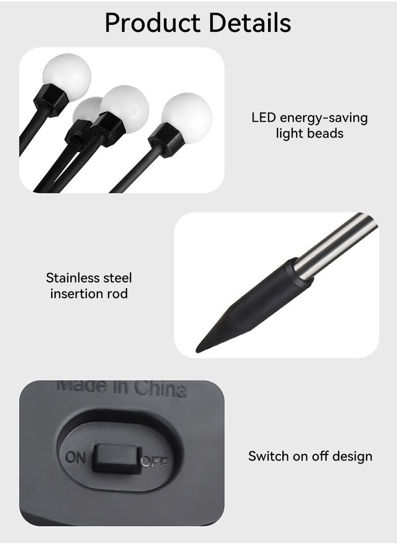 LEOKOR 4 Pcs Solar Lights Outdoor Waterproof Solar Garden Lights Decorative Outdoor Lights Yard Lights Dancing Fireflies Lights Warm White  - Image 5