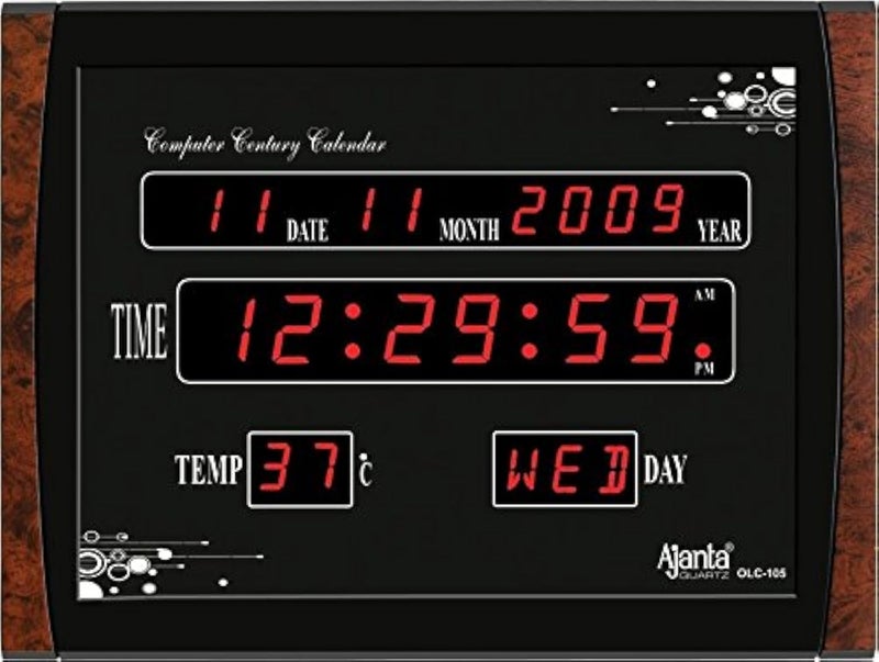 Ajanta Quartz Glass Led Digital Clock (Olc-105), Multicolor - Image 2